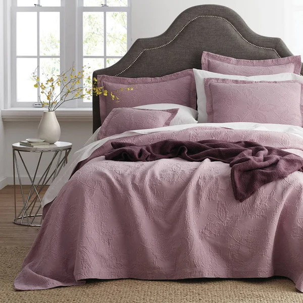 Putnam Cotton Matelassé Coverlet - Dune - Brown - Size King, The Company Store