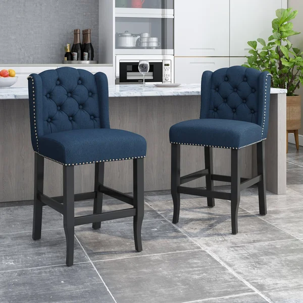 Set of 2 Foxcroft Wingback Counter Height Barstool Teal - Christopher Knight Home