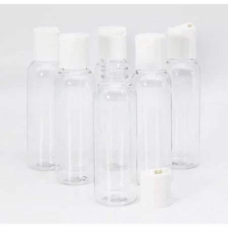 (1260 Pack) EcoJeannie 2oz Clear Empty Refillable Pet Bottles with White Disc Top Cap - BPA-Free - TSA Approved Travel size, for