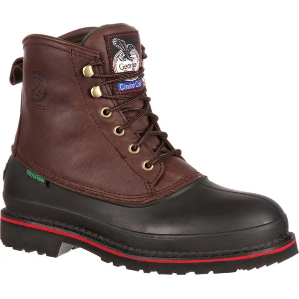 Men's Georgia Boots Muddog Waterproof Steel Toe Work Boots - 8.5M, Dark Chocolate