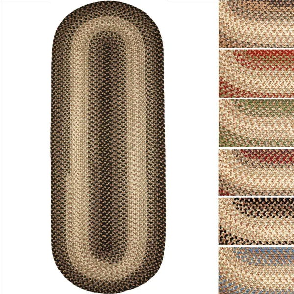 Rhody Rug Ellsworth Indoor - Outdoor Reversible Braided Runner Rug by (2& x 8&), Size: 2& x 8& Runner, Beige