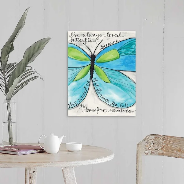 Turquoise Butterfly, Canvas Wall Art, 16x20, Great Big Canvas