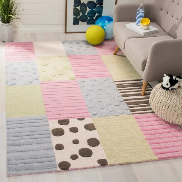 Safavieh Kids SFK322A Blue - Pink 2& x 3& Area Rug