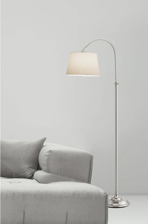 Adesso Bonnet Floor Lamp - Satin Steel