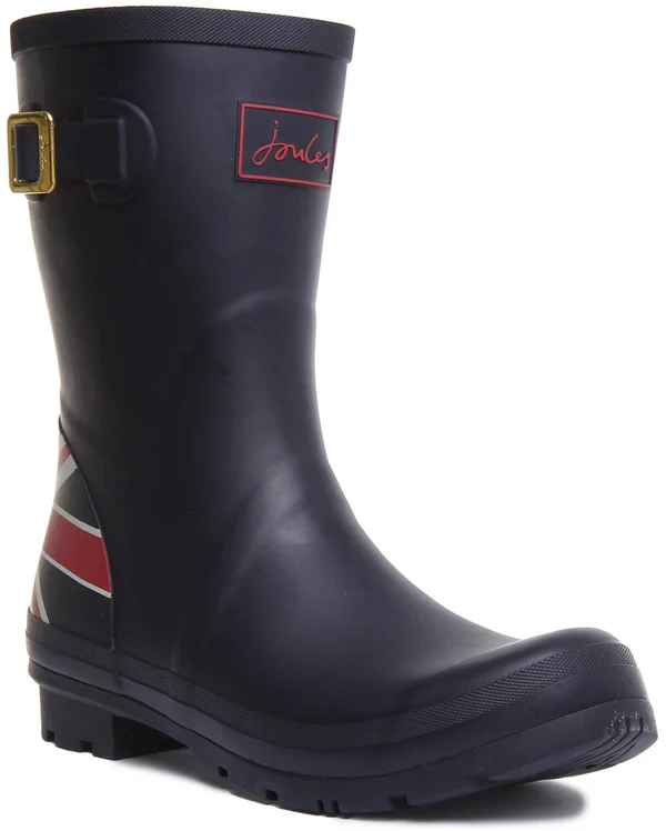 Joules Molly Welly Women's Rain Boots Navy Union Jack : 6 B - Medium