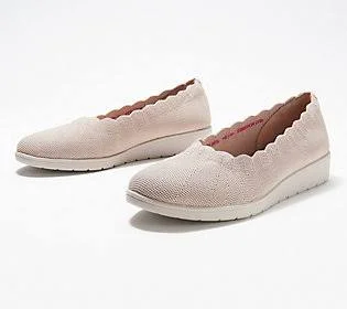 Skechers Cleo Flex Washable Knit Wedge Skimmer- Spellbind - Size 11 Medium, Taupe
