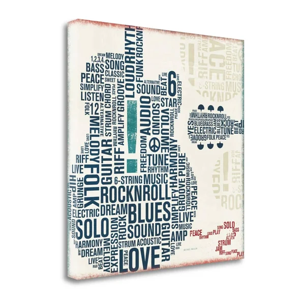 Tangletown Fine Art Type Guitar Square II by Michael Mullan, Giclee Print on Gallery Wrap Canvas
