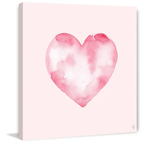 Marmont Hill Blurry Heart 24-Inch Squared Canvas Wall Art