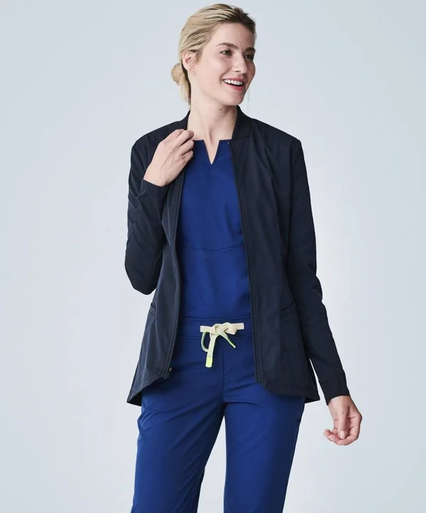 Kinetic Women's Scrub Jacket-Black-XXS