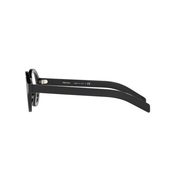 Prada CONCEPTUAL PR01XV Round Eyeglasses For Men, 43-26-145, 1AB1O1-BLACK