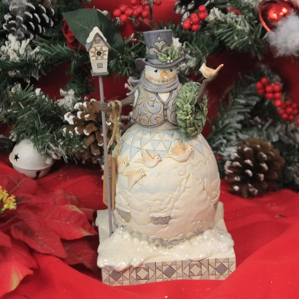 Woodland Snowman Cardinals Figurine by Jim Shore