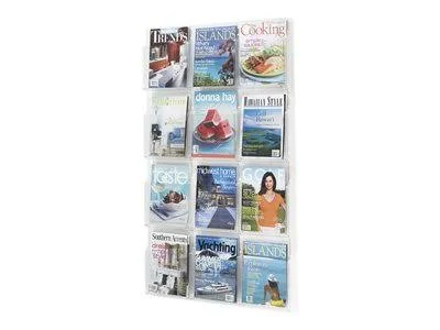 Safco Reveal Clear Literature Displays 12 Compartments 30W x 2D x 49H Clear