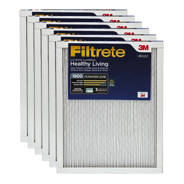 Filtrete Healthy Living Ultimate Allergen Reduction Filter - MPR 1900, 20 x 24 x 1-Inches, 6-Pack