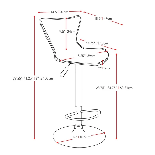 CorLiving Tall Curved Back Adjustable Bar Stool - Set of 2 White