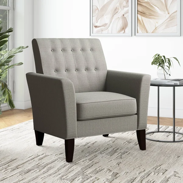 Copper Grove Larrea Button-Tufted Modern Arm Chair - Mustard Yellow