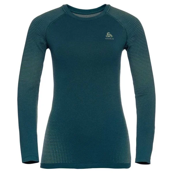 Odlo BL Top Crew Performance Warm Long Sleeve T-Shirt Blue Women XL