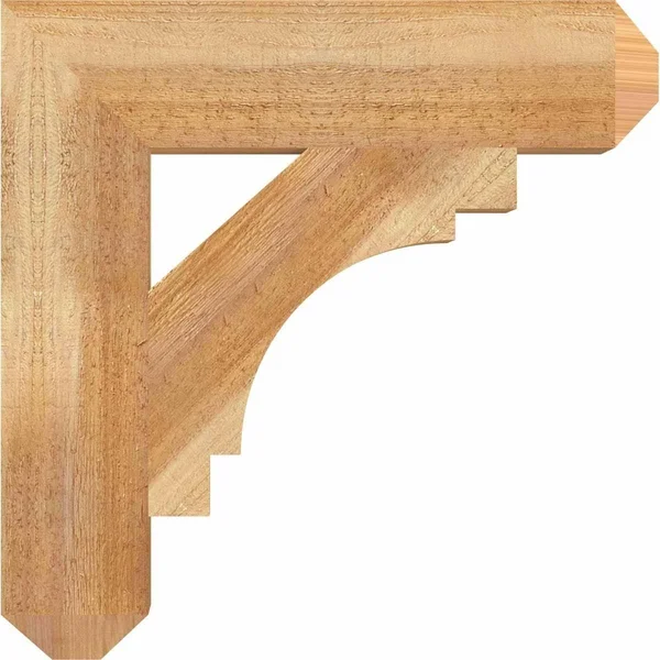 Ekena Millwork BKT06X38X38MRC04RWR 6x22W x 38x22D x 38x22H Merced Craftsman Rough Sawn BRACKET - Western Red Cedar