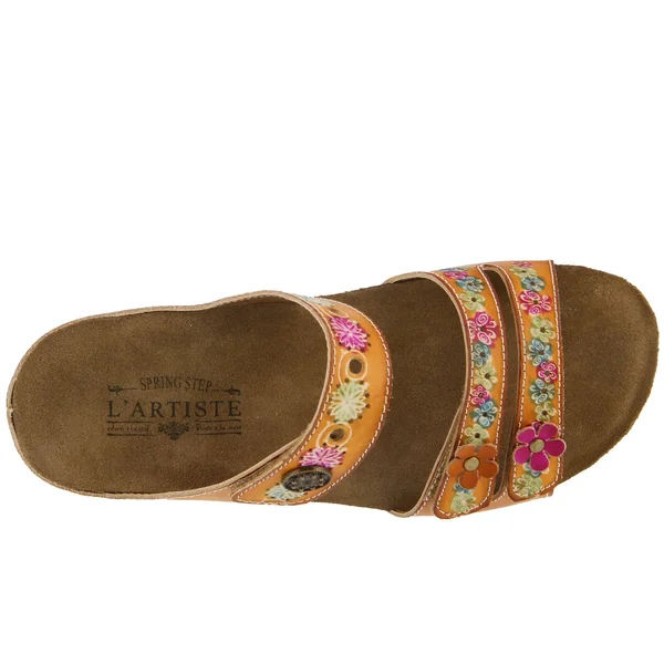 L&Artiste by Spring Step Women's Freesia Slide, Blue Leather