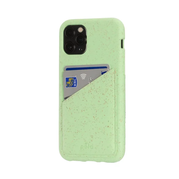 Pela Case Neo Mint Green Eco-Friendly iPhone 11 Pro Wallet Case - 100% Biodegradable & Compostable