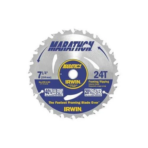 Irwin 14030, 24030 Marathon 7-1/4-Inch 24-Tooth Circular Saw Blade 10 Pack