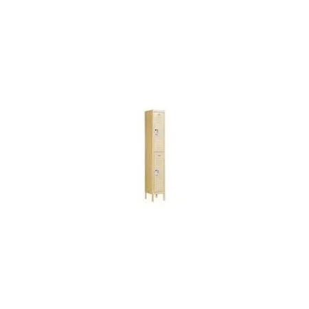 Salsbury Industries Tan-Double Tier Standard Metal Locker 6 Feet x 12 Inches