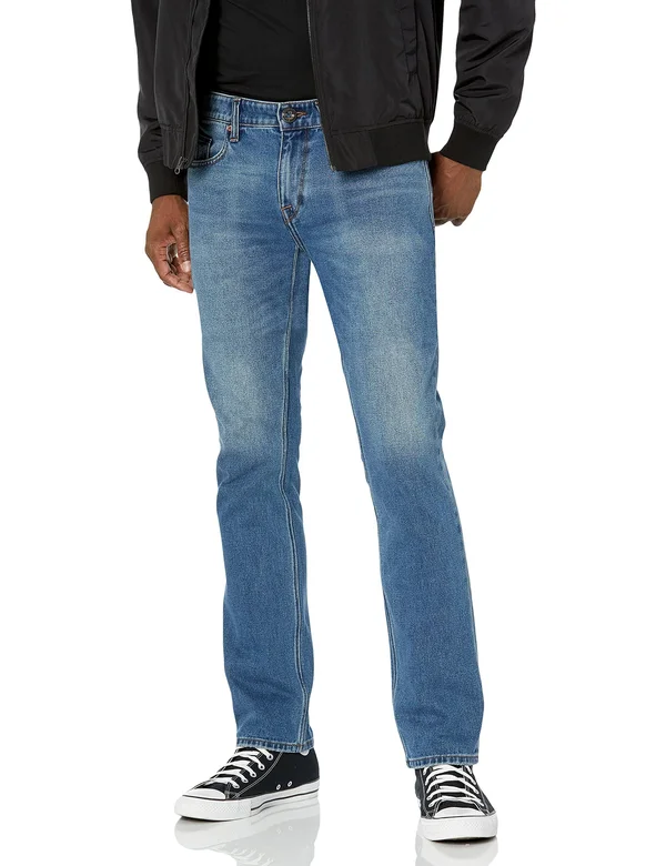 Volcom Vorta Slim Fit Jeans Men's Denim, Middle Broken Blue, Size 36