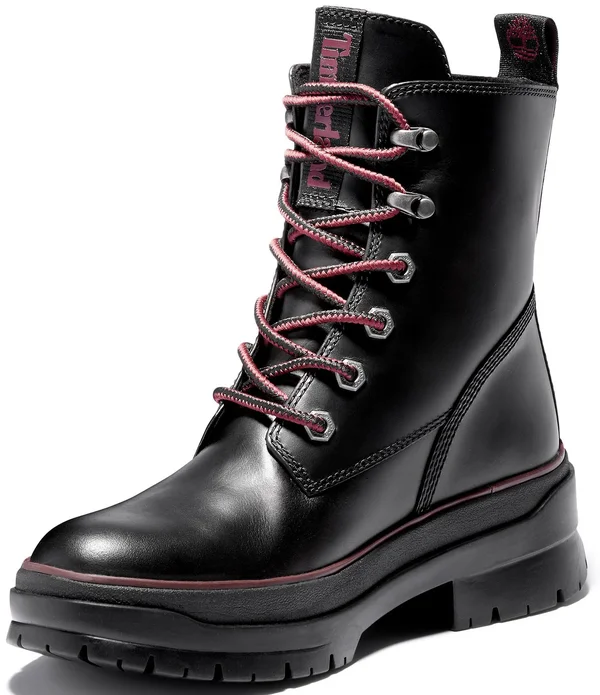 Timberland Women's Malynn EK+ Waterproof Lace-Up Boots Black Full-Grain, Size 9 Medium