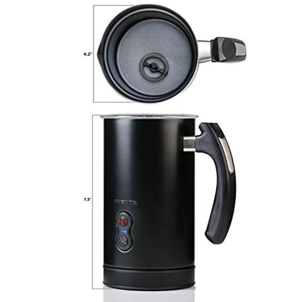 Ovente Electric Double Wall Insulated Milk Frother, Black FR3608B - 4oz/8oz