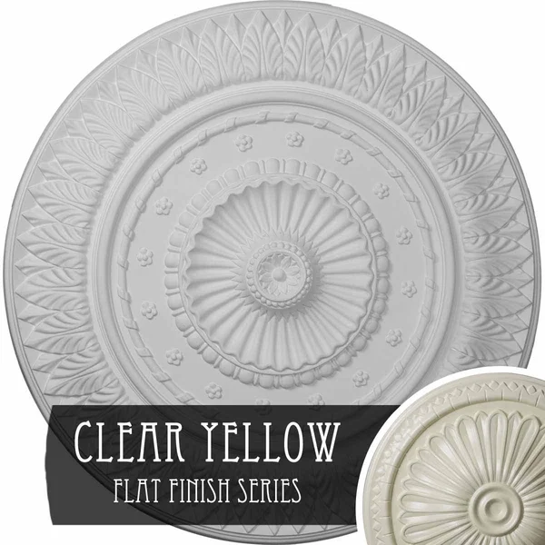 26 5/8x22OD x 2 1/4x22P Christopher Ceiling Medallion, Hand-Painted Clear Yellow