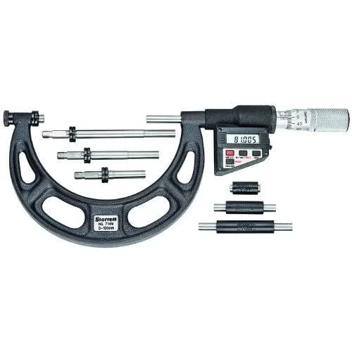 Starrett 714MEAAFLZ Electronic Anvil MICROMETER- 0-100mm 1 Micrometer