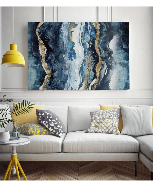 Giant Art 24x22 x 18x22 Effectus I Museum Mounted Canvas Print - Blue