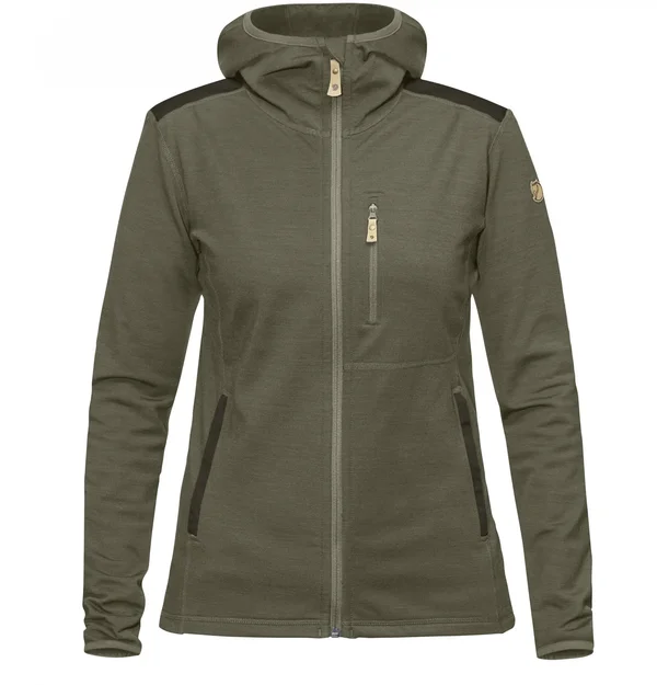 Fjallraven Keb Fleece Hoodie Women's Sweatshirt Laurel Green/Deep Forest : Xxs