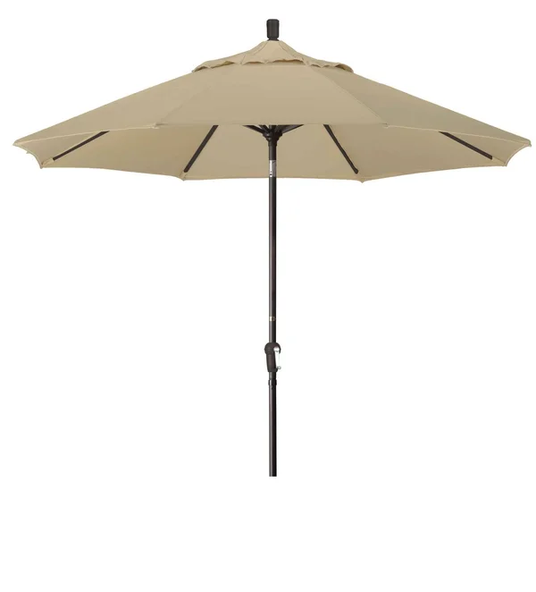 California Umbrella 9 Feet Aluminum Market Umbrella Auto Tilt Champagne/Sunbrella/Pacific Blue