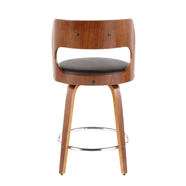 Carson Carrington Alingsas Mid-Century Modern Counter Stool (Set of 2) - N/A, Brown