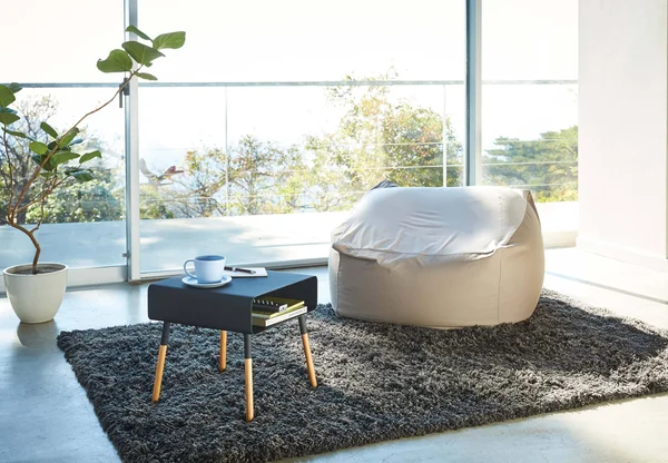 Yamazaki Home Plain Side Table with Storage Shelf - Black