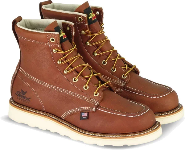 Thorogood Men's 6 inch Moc Toe Work Boots - 13 2E, Black