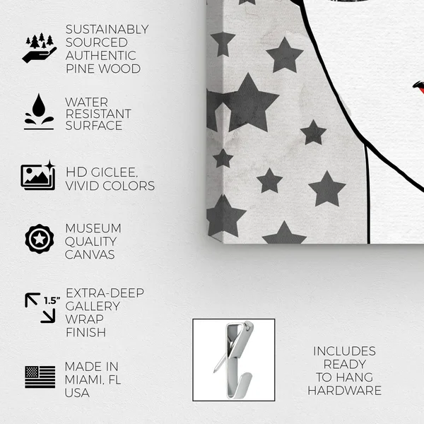 Oliver Gal 'Sequins Shades and Stars' Fashion and Glam Wall Art Canvas Print Accessories - White - Red - 24 x 24