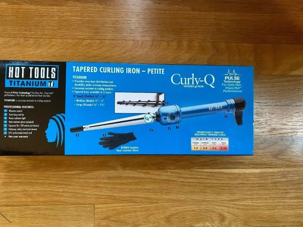 Hot Tools Blue Ice Titanium 3/4x22 Tapered Cone Curling Iron HTBL1850