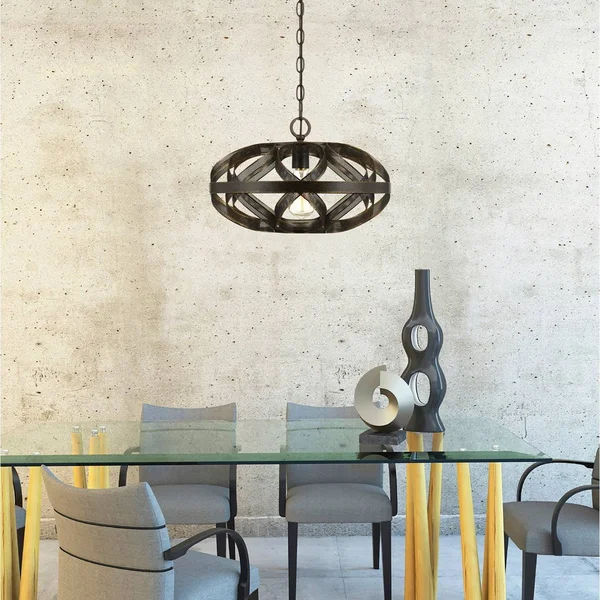 10.25x22 Metal Alma Mesh Pendant Chandelier Dark Bronze - Cal Lighting