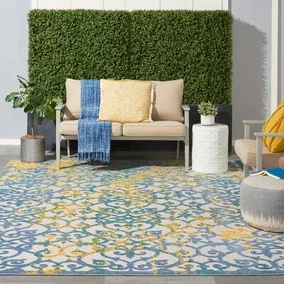 Mappsville Blue/Ivory Indoor - Outdoor Area Rug Winston Porter Rug Size: Rectangle 5&3x22 x 7&5x22