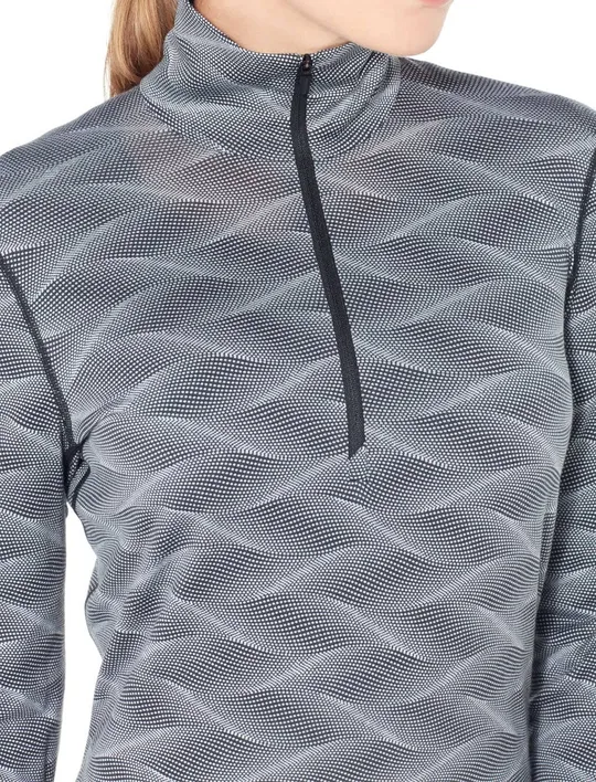 Icebreaker Women's Oasis LS Half Zip Curve - Black/Snow