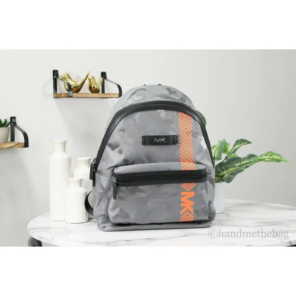 Michael Kors Kent Nylon Camouflage Print Neon Stripe Shoulder Backpack Bookbag