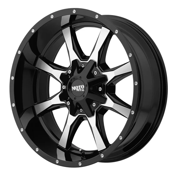 Moto Metal MO970 Gloss Black Machined 18x10 5x5.5, 5x150 -24mm (MO97081086324N)