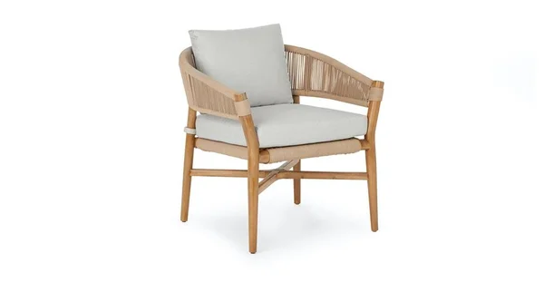 Light Gray Lounge Chair, Solid Wood, Article Makali Outdoor Furniture