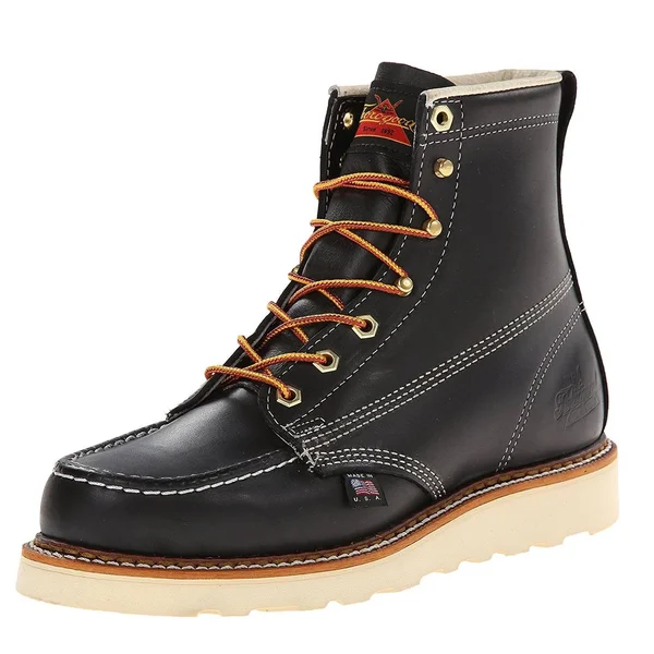 Thorogood Men's 6 inch Moc Toe Work Boots - 13 2E, Black
