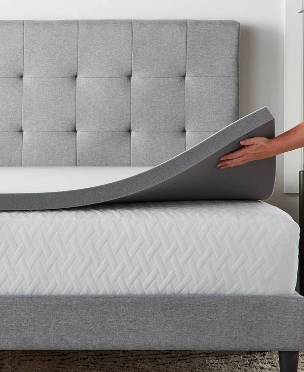 Dream Collection by Lucid 2x22 Full Charcoal Memory Foam Mattress Topper Black