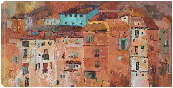 Old Spanish Town Canvas Art by Marietta Cohen 40x21 Fineartcanvas