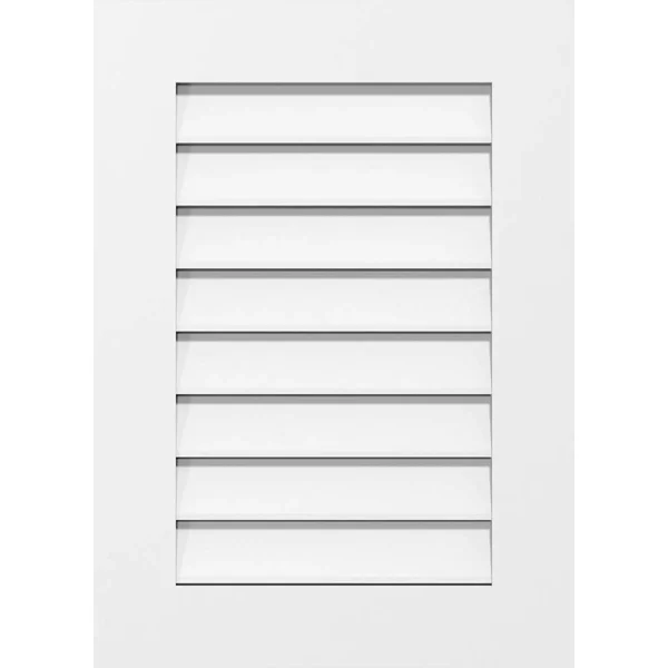 Vertical Surface Mount: Functional, Standard Frame PVC Gable Vent Ekena Millwork Size: 30x22 W x 40x22 L