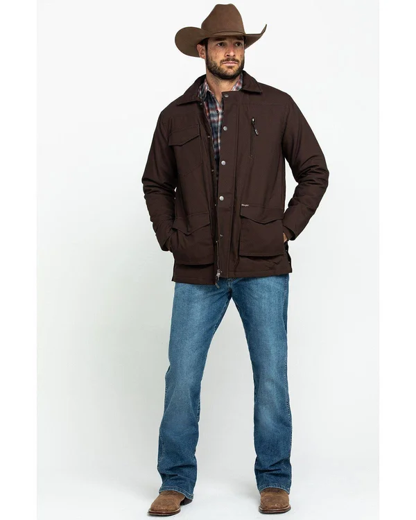 Wrangler Men's Barn Coat - Dark Brown, Medium
