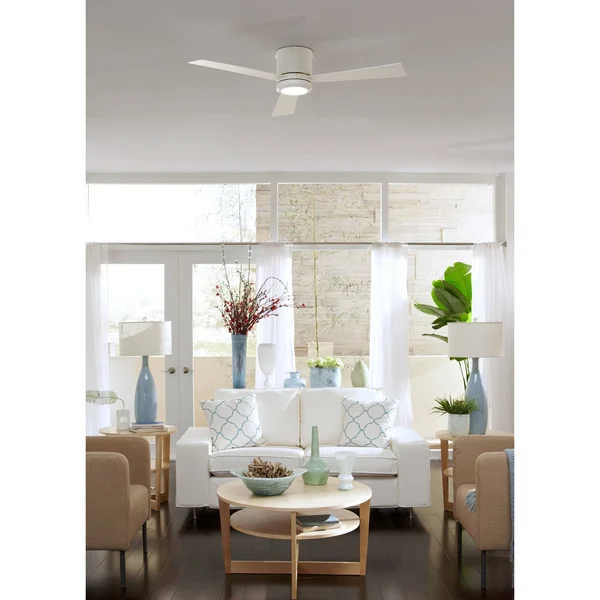 Monte Carlo Clarity 52x22 Ceiling Fan with Light - Rubberized White - Rubberized White Blades